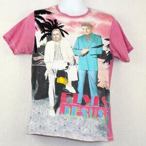 Elvis Jesus Miami Vice Graphic T-Shirt Mens Large